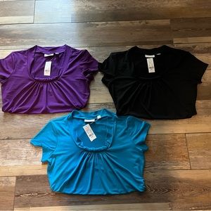 Bundle: 3 New women’s New York & Company short sleeve blouses. Size small.